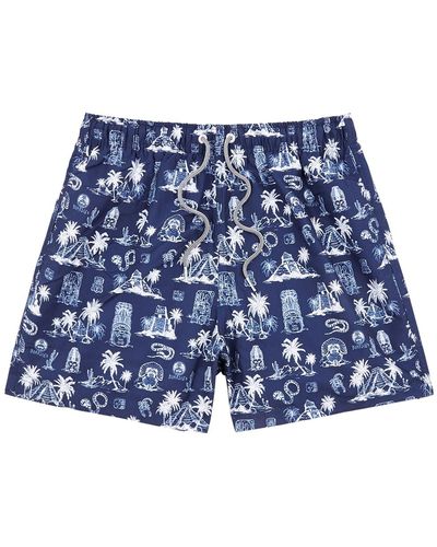 Boardies Tulum Printed Shell Swim Shorts - Blue