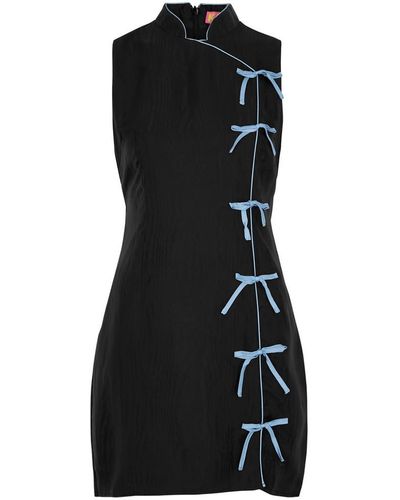 Kitri Aubrey Satin Mini Dress - Black