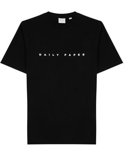 Daily Paper Alias Logo-Embroidered Cotton T-Shirt - Black