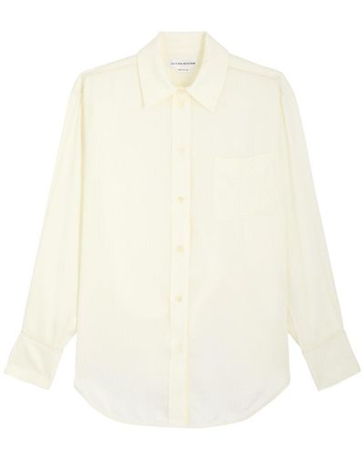 Victoria Beckham Logo-Jacquard Woven Shirt - White