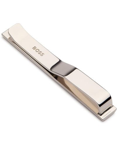 BOSS Logo-Engraved Tie Clip - Metallic