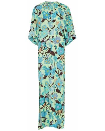 Stella McCartney Floral-print Satin Maxi Dress - Green