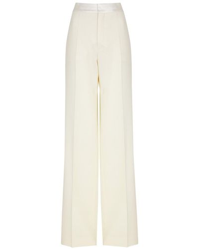 Chloé Satin-trimmed Wool Trousers - White