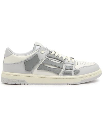 Amiri Skel Panelled Leather Trainers - White