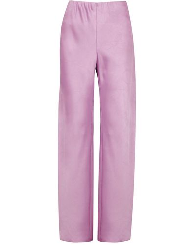 Vince Wide-Leg Satin Trousers - Pink