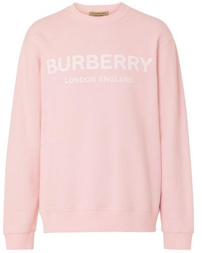 Burberry Men's Logo Crewneck Sweatshirt - Alabaster - Pink