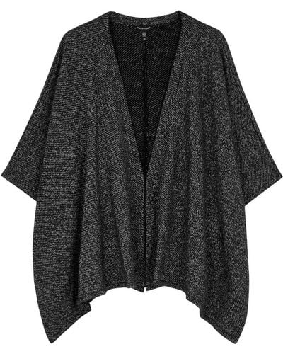 Eileen Fisher Knitted Cotton Cape - Black