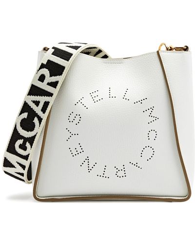 Stella McCartney Stella Logo Mini Faux Leather Cross-body Bag - White