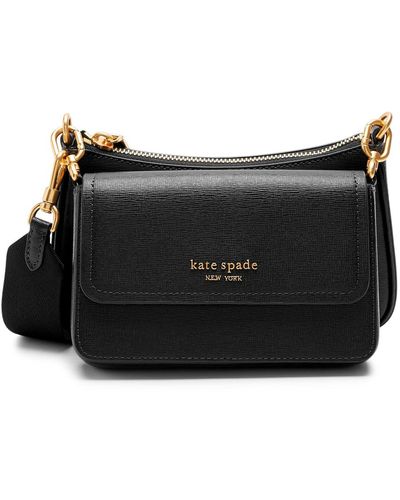 Kate Spade Double Up Leather Cross-body Bag - Black