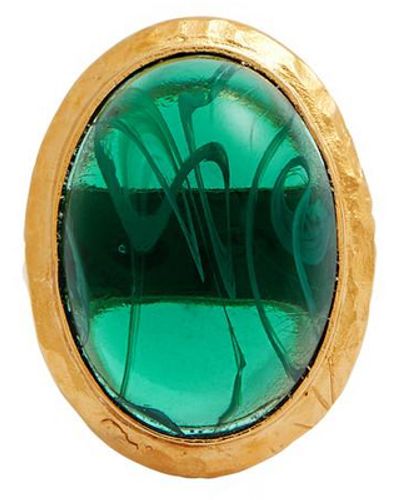 Buy Teejh Ethnic Shaila Green Stone Silver Oxidized Rings Online At Best  Price @ Tata CLiQ