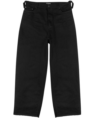 Balenciaga Oversized Wide-leg Jeans - Black