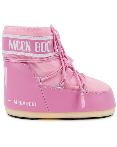 Moon Boot Icon Padded Nylon Snow Boots - Pink