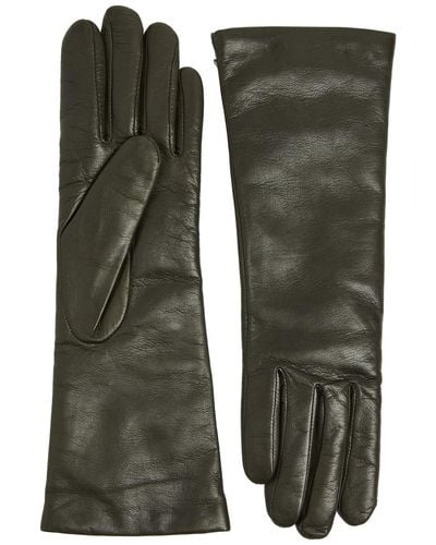 Agnelle Christina Leather Gloves - Green