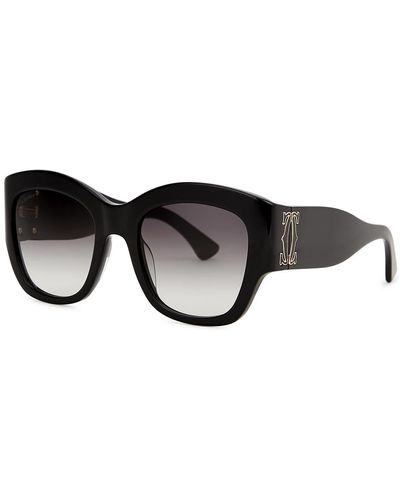 Cartier Signature C De Oversized Sunglasses, Sunglasses - Black