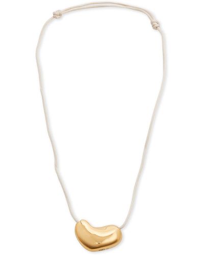 AGMES Heart Satin-cord Necklace - White