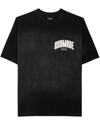 God Made Tribulation Logo-Print Cotton T-Shirt - Black