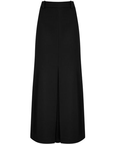Victoria Beckham Wool-Blend Maxi Skirt - Black