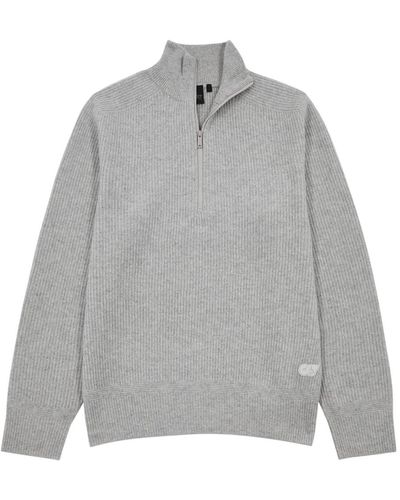 Alpha Tauri Fenla Half-Zip Wool Sweater - Gray