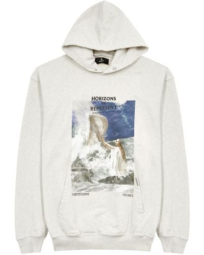 Represent Higher Truth Printed Hooded Cotton Sweatshirt - White