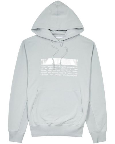 Helmut Lang Outer Space Printed Hooded Cotton Sweatshirt - Gray