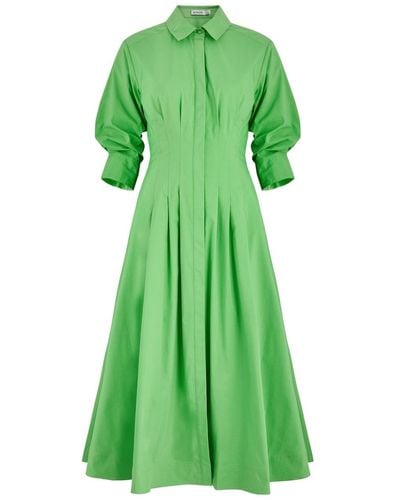 Jonathan Simkhai Jazz Cotton-Blend Poplin Midi Shirt Dress - Green