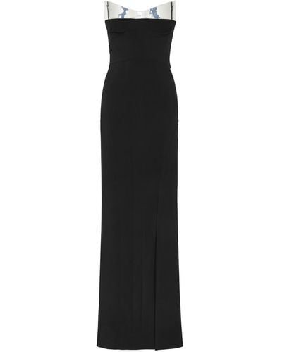 Mugler Strapless Paneled Maxi Dress - Black