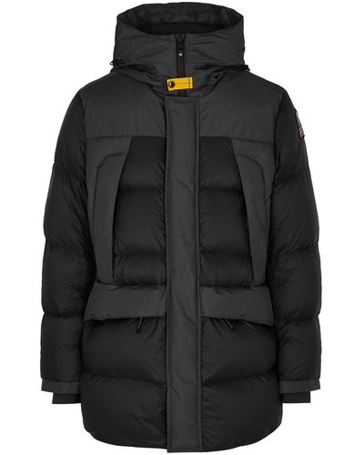 Parajumpers Shedir Panelled Quilted Shell Coat - Black