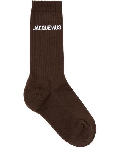 Jacquemus Les Chaussettes Logo Cotton-Blend Socks - Brown