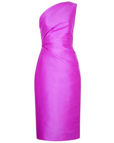 Solace London Orla One-shoulder Satin Midi Dress - Pink