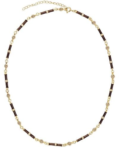 V By Laura Vann Marlowe Embellished 18kt Gold-plated Necklace - Black