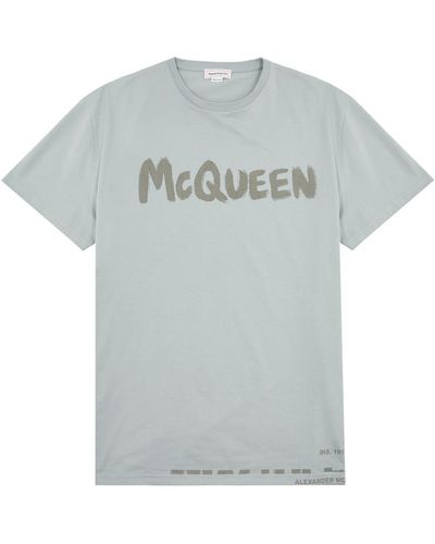 Alexander McQueen Logo-print Cotton T-shirt - Gray