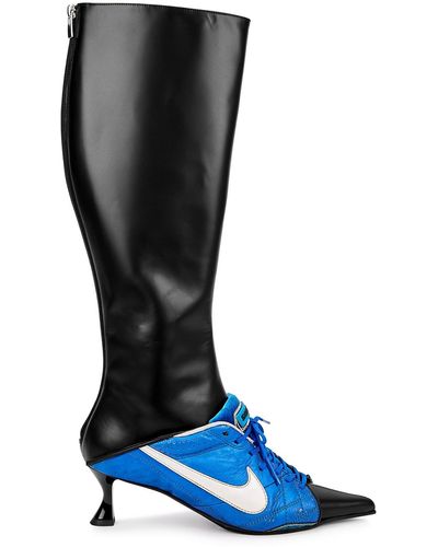 Ancuta Sarca X Nike Furiosa 50 Leather Knee-high Boots - Blue