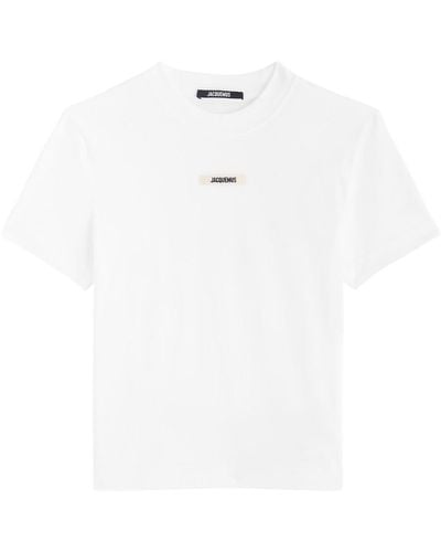 Jacquemus Le T-Shirt Gros Grain Stretch-Cotton T-Shirt - White