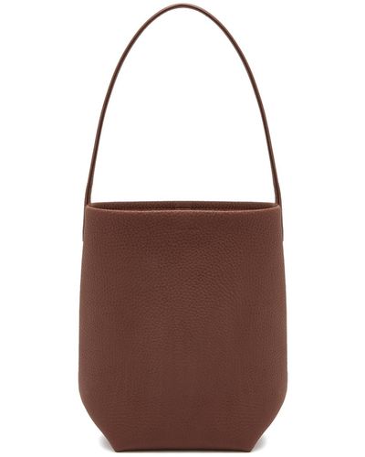 The Row Park Small Leather Tote - Brown