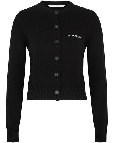 Palm Angels Logo-Embroidered Cotton Cardigan - Black