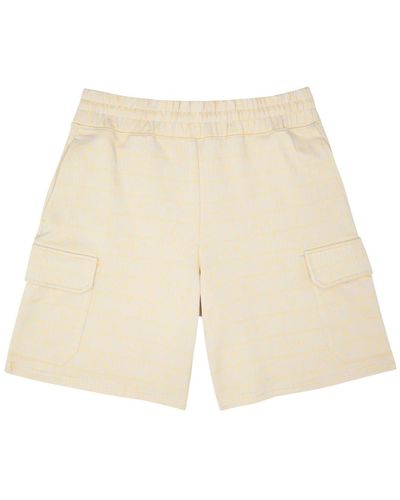 Moschino Logo-jacquard Cotton-blend Shorts - Natural