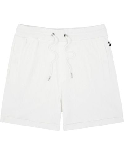 BOSS Lasdun Ribbed Cotton Shorts - White