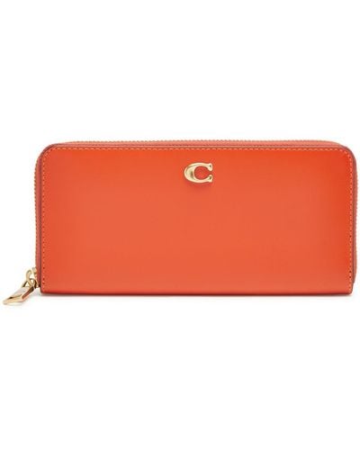 COACH Logo Leather Wallet - Orange