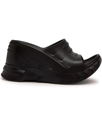 Givenchy Marshmallow 100 Rubber Wedge Sliders - Black
