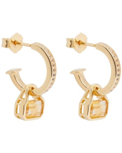 V By Laura Vann Embellished 18kt Gold-plated Hoop Earrings - Metallic