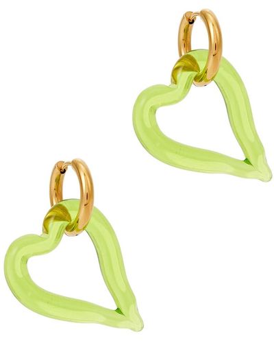 SANDRALEXANDRA Heart Of Glass 18Kt-Plated Hoop Earrings - Yellow