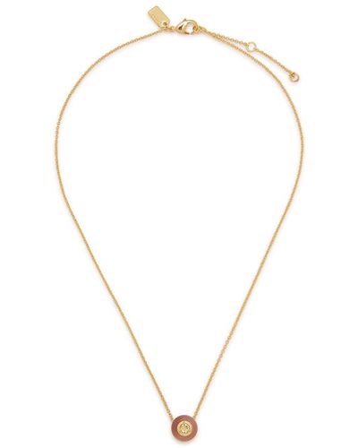 COACH Semiprecious Stone And Gold-tone Necklace - Pink