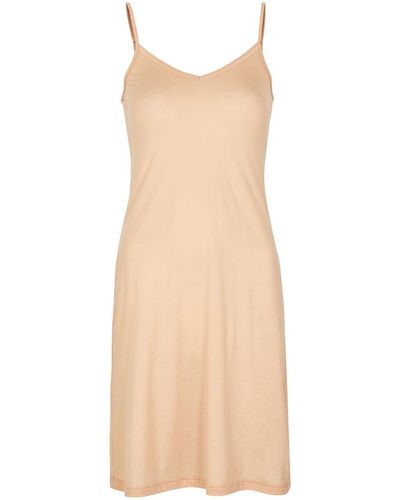 Hanro Ultralight Almond Cotton Slip Dress - Natural