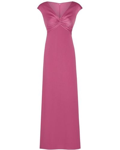 Adrianna Papell Satin Crepe Twist Front Gown - Pink