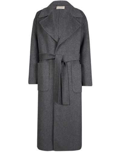 MICHAEL Michael Kors Double Face Wool Blend Robe Coat - Grey
