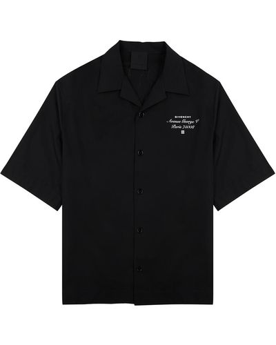 Givenchy Logo Cotton-poplin Shirt - Black
