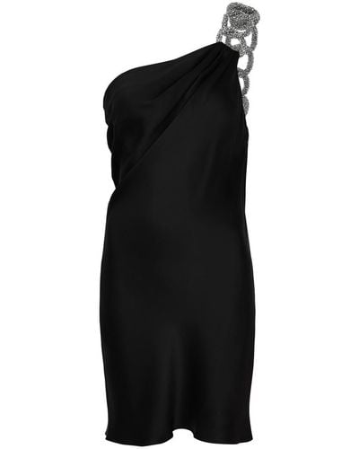 Stella McCartney Falabella Embellished Satin Mini Dress - Black