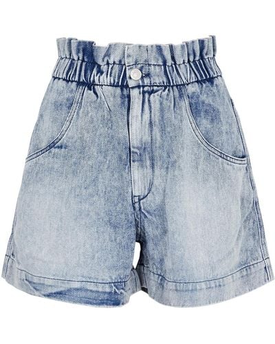 Isabel Marant Isabel Marant Etoile Titea Paperbag Twill Shorts, Shorts, Toile - Blue