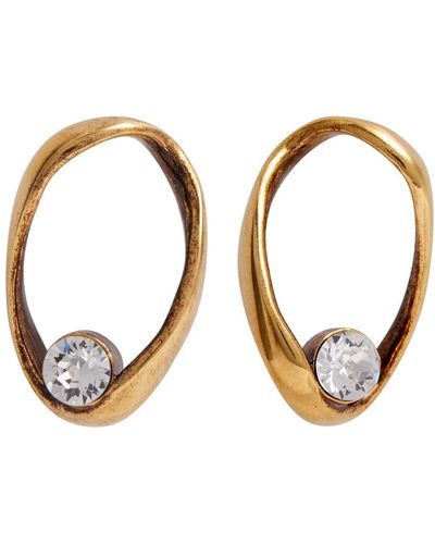 Dries Van Noten Crystal-embellished Drop Earrings - Metallic