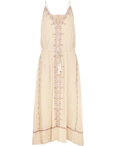 Isabel Marant Siana Embroidered Cotton-Voile Midi Dress - Natural